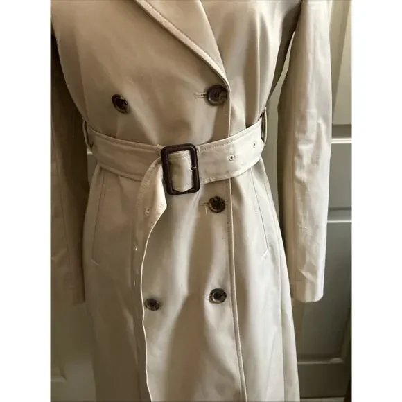 J Crew 2018 Icon Trench Coat Belted Tan Khaki Double Breasted H5852 Size 2